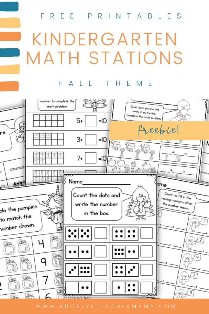 Kindergarten Math Center Activities