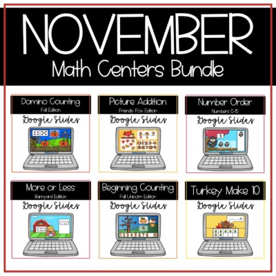 Kindergarten Math Center Activities