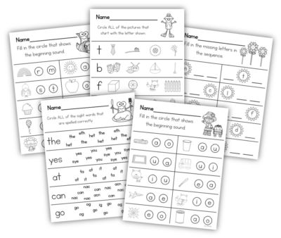 Kindergarten Literacy Freebie